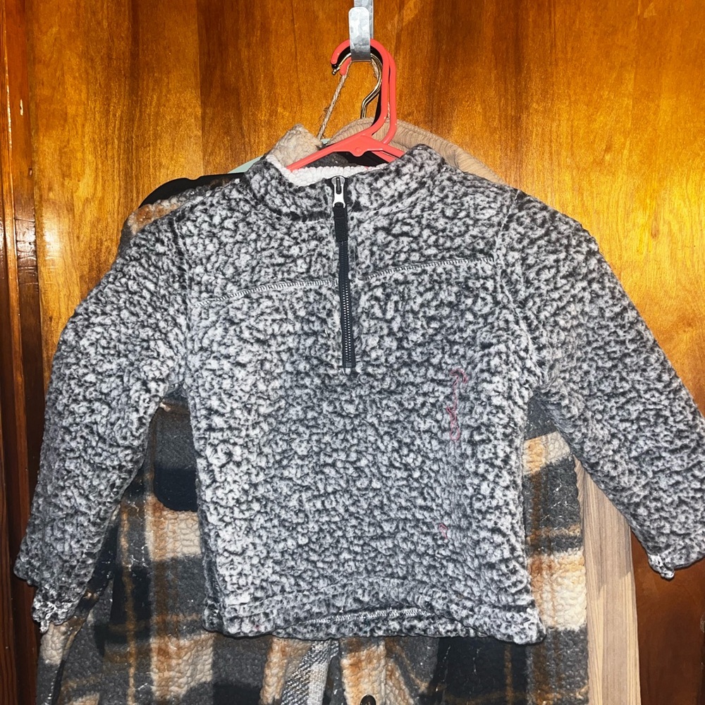 Wonder Nation Gray Kids Sherpa Sweater